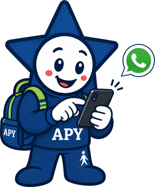 Personaje APY con WhatsApp